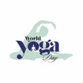 World Yoga Day Calligraphy -Isolated Banner - Illustration