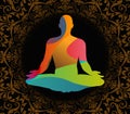 World Yoga Day vector illustration, pattern background