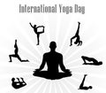 World Yoga Day vector illustration, white background