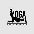 World Yoga Day vector with Yoga typography