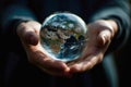 The world is in your hands, concept of success or ecological concept Royalty Free Stock Photo