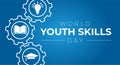 World Youth Skills Day Blue Illustration