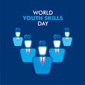 World youth skills day poster or banner design