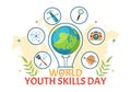 World Youth Skills Day Vector Illustration of People with Skill for Various Employment and Entrepreneurship in Flat Cartoon