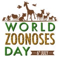 World zoonoses day banner design Royalty Free Stock Photo