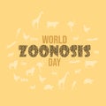 World Zoonoses Day, poster, greeting background, illustration vector Royalty Free Stock Photo