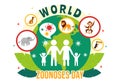 World Zoonoses Day Vector Illustration on 6 July with Various Animals and Plant which is in the Forest to Protect in Flat Cartoon