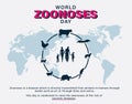 World Zoonoses Day, zoonotic diseases transmissible from animals to humans, celebration infographics, poster, illustration vector