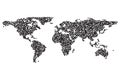 Worldmap dotwork template silhouette. Royalty Free Stock Photo