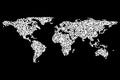 Worldmap dotwork template silhouette. Royalty Free Stock Photo