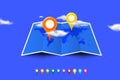 Worldmap With Set Of Multicolored Map Pointers. Vector Template For Your Modern Design Royalty Free Stock Photo