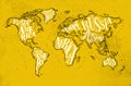 Worldmap vintage yellow