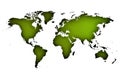 Worldmap whith shadows in green light.