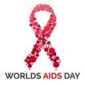 Worlds aids day concept background, cartoon style