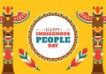 Worlds Indigenous Peoples Day on August 9 Hand Drawn Cartoon Flat Illustration to Raise Awareness and Protect the Rights