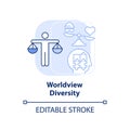 Worldview diversity light blue concept icon