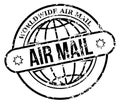 Worldwide air mail label. Grunge texture stamp Royalty Free Stock Photo
