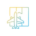 Worldwide air shipping service gradient linear vector icon