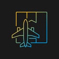 Worldwide air shipping service gradient vector icon for dark theme