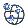 Worldwide bitcoin Icon