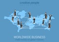 Worldwide business network flat 3d isometric modern concept