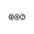 Worldwide crypto currency symbols. Bitcoin, Ethereum, Ripple virtual currencies. New virtual money icon
