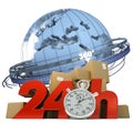 Worldwide delivery in 24 Hrs Royalty Free Stock Photo