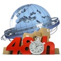 Worldwide delivery in 48 Hrs Royalty Free Stock Photo