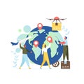 Worldwide delivery service, vector flat style design illustration