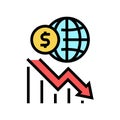 worldwide economy crisis color icon vector illustration Royalty Free Stock Photo