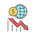 worldwide economy crisis color icon vector illustration Royalty Free Stock Photo