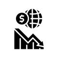 worldwide economy crisis glyph icon vector illustration Royalty Free Stock Photo