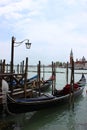 Famous venetian gondolas near the San Marco square