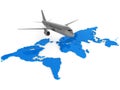 Worldwide Flights Means Web Site And Aeroplane Royalty Free Stock Photo