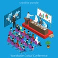 Worldwide global conference meeting room scene rep