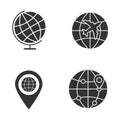 Worldwide glyph icons set