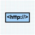 Worldwide HTTP Symbol Code Icon on Paper Note Background, Media Icon for Technology Communication and Business E-Commerce Concept