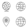 Worldwide linear icons set