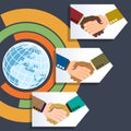Worldwide multiethnic business handshakes