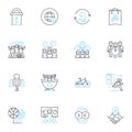 Worldwide nerk linear icons set. Connectivity, Globalization, Interconnectivity, Nerk, Collaboration, Communication Royalty Free Stock Photo