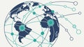 Worldwide network and global communication with interconnected points, vector design Generative AI Royalty Free Stock Photo