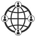 Worldwide people connection symbol. Global communication icon