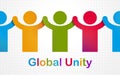 Worldwide people global society concept, different races solidarity, we stand as one, togetherness and friendship allegory, world
