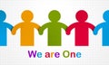 Worldwide people global society concept, different races solidarity, we stand as one, togetherness and friendship allegory, world Royalty Free Stock Photo