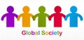 Worldwide people global society concept, different races solidarity, we stand as one, togetherness and friendship allegory, world