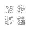 Worldwide rising water demand linear icons set