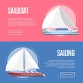 Worldwide sailing flyers with sailboats