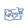 Worldwide shipment icon. Pixel perfect, editable stroke line icon