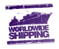 Worldwide shipping rubber stamp vector imprint