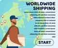 Worldwide Shipping Webpage with Promotion Text